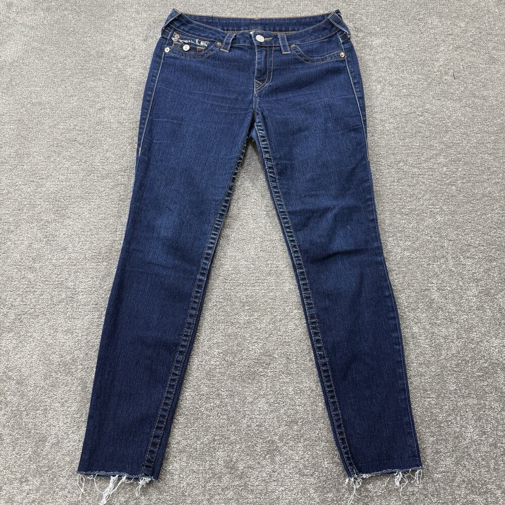 True Religion Womens Hi Rise Legging Jeans Blue Stretch Denim WHZN96Y9 Size 31